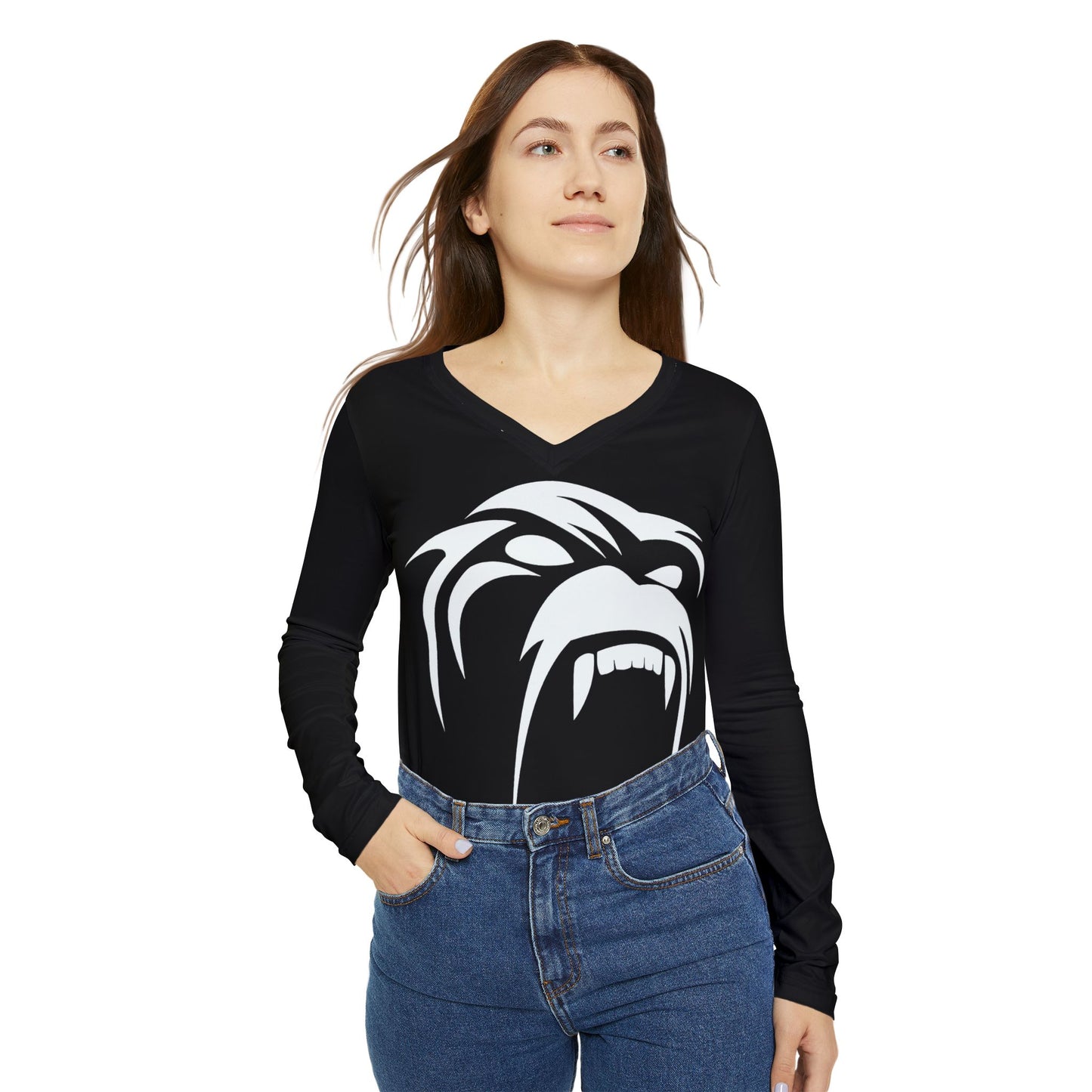 Women's Long Sleeve V-neck Shirt