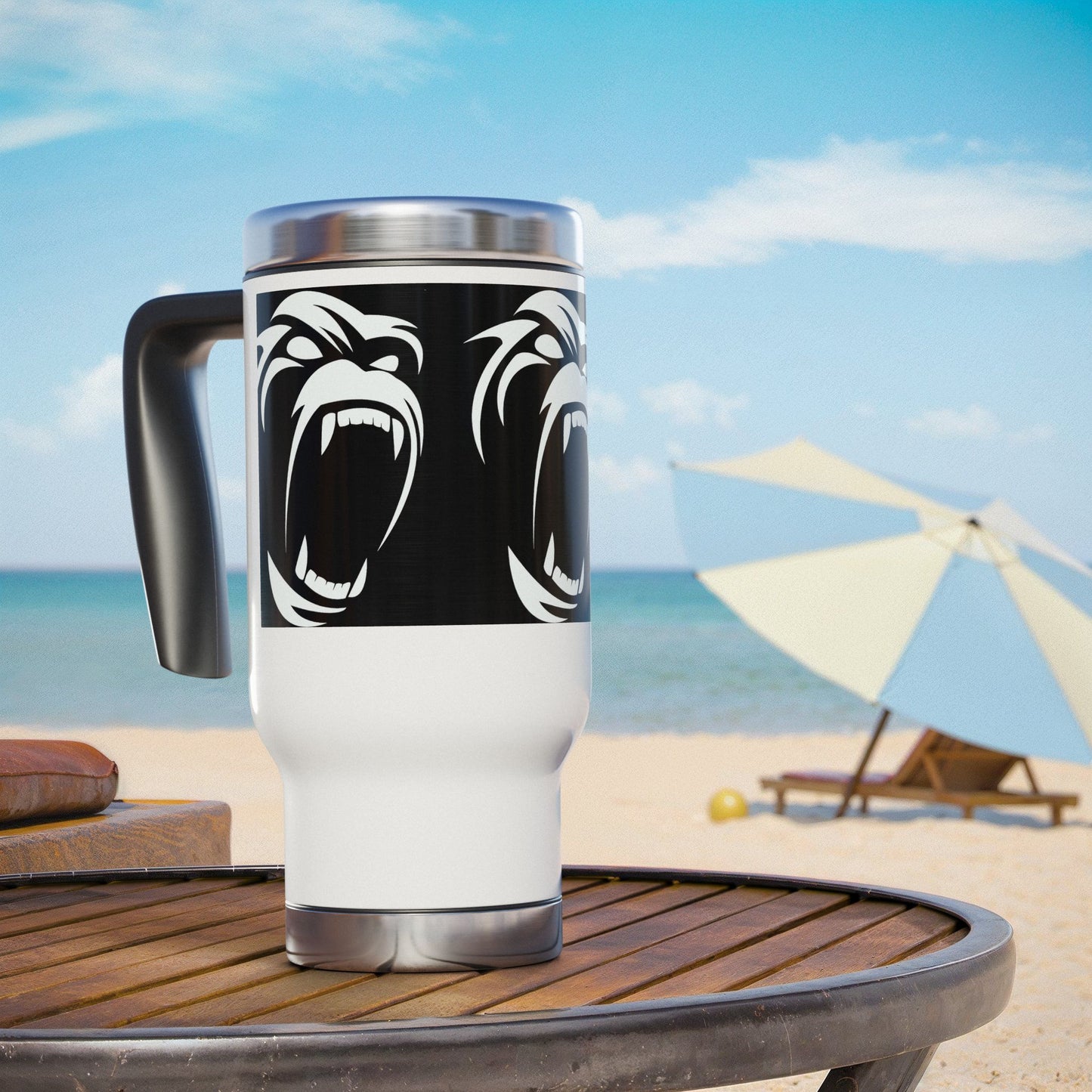 Stainless Steel Travel Mug with Handle, 14oz