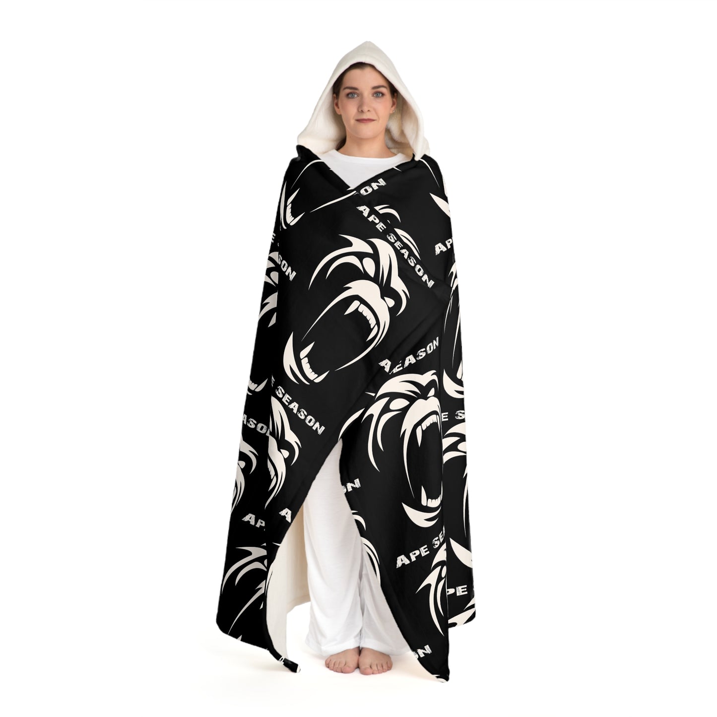 Hooded Sherpa Fleece Blanket