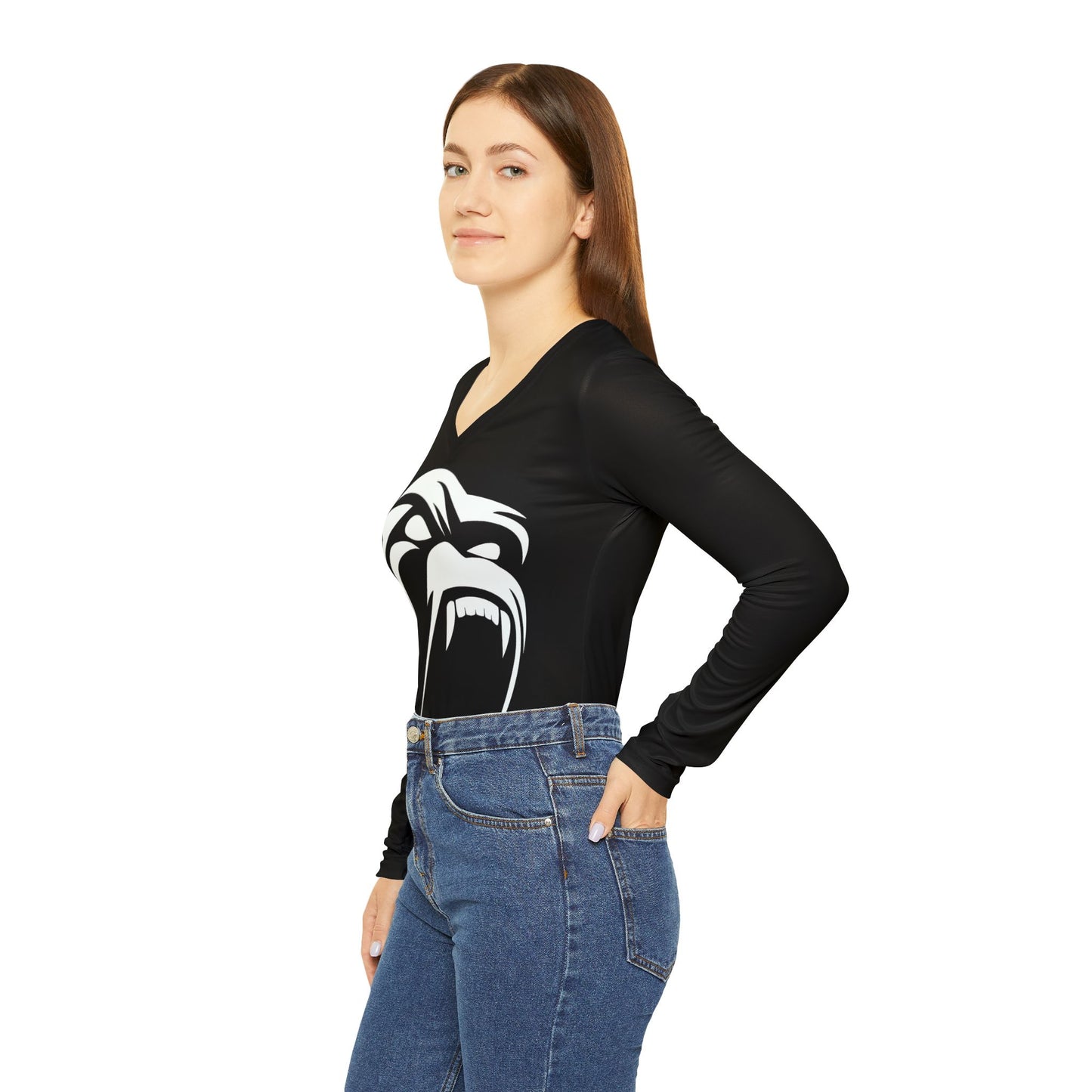 Women's Long Sleeve V-neck Shirt