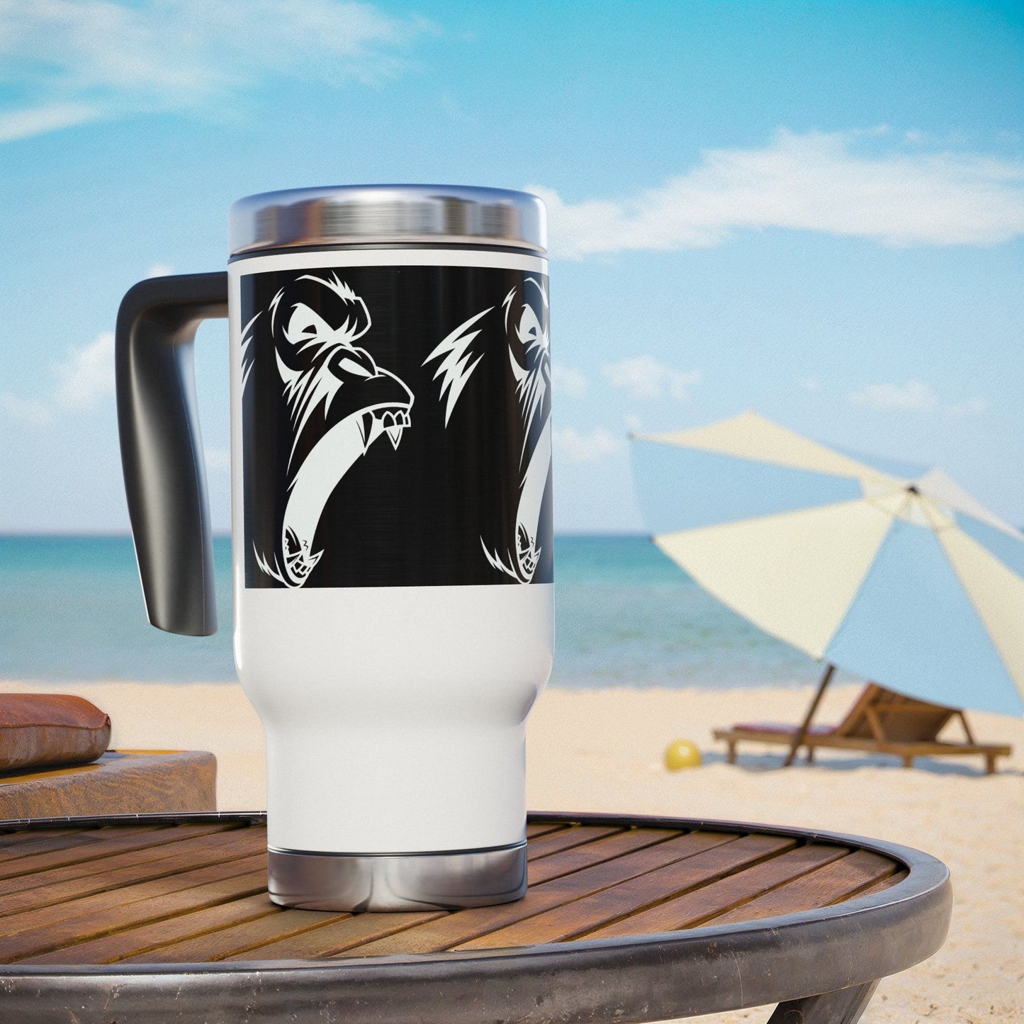 Stainless Steel Travel Mug with Handle, 14oz