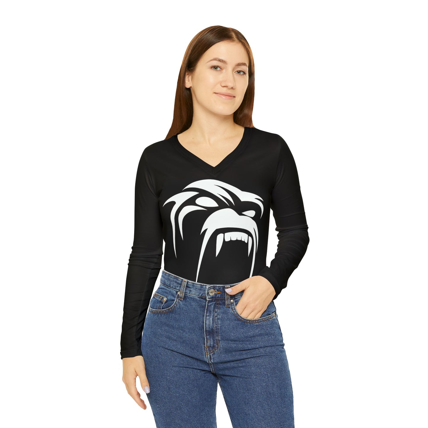 Women's Long Sleeve V-neck Shirt