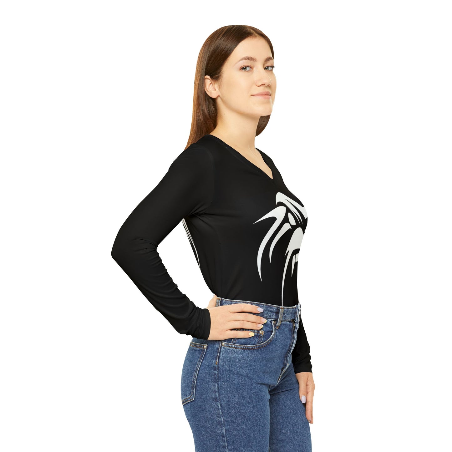 Women's Long Sleeve V-neck Shirt